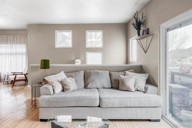 living room featuring light hardwood / wood-style floors