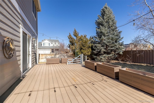 wooden terrace with fence