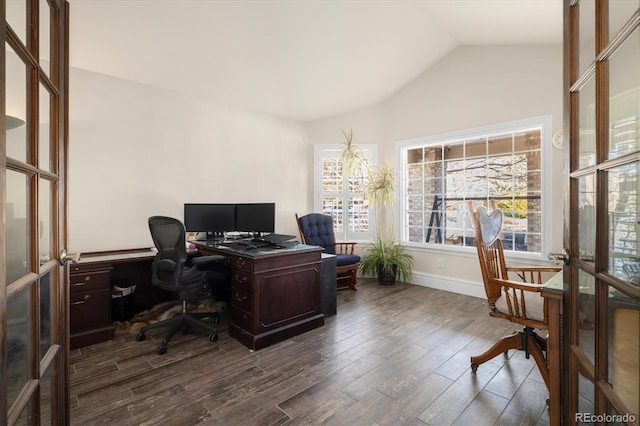 10044 E 146th Pl, Brighton, CO 80602 - office space with wood finished floors, baseboards, and lofted ceiling