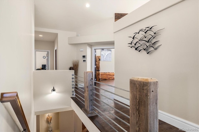 10044 E 146th Pl, Brighton, CO 80602 - hall with vaulted ceiling, recessed lighting, and wood finished floors