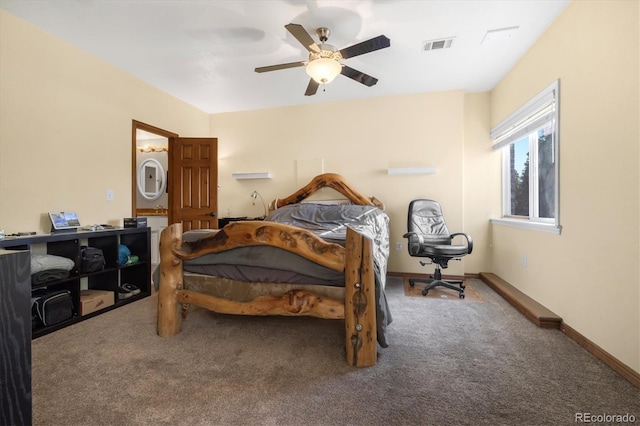 10044 E 146th Pl, Brighton, CO 80602 - bedroom featuring baseboards, carpet, a ceiling fan, and visible vents