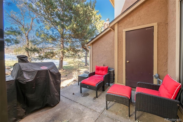 view of patio / terrace with a grill