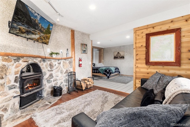 159 Lake Rd, Idaho Springs, CO 80452 - living area featuring wood finished floors and recessed lighting