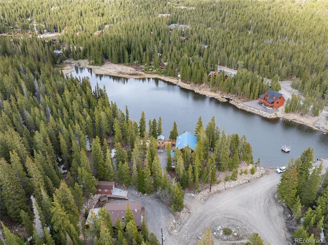 159 Lake Rd, Idaho Springs, CO 80452 - aerial view of property's location featuring a heavily wooded area and a nearby body of water