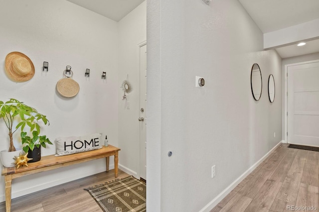 27893 E 6th Pl, Aurora, CO 80018 - mudroom featuring light wood-style flooring, baseboards, and recessed lighting