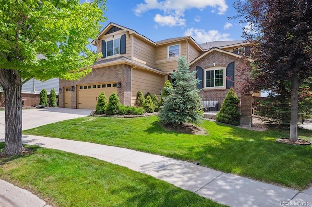 10258 Pennington Ln, Highlands Ranch, CO 80126 - traditional-style home featuring brick siding, an attached garage, and concrete driveway
