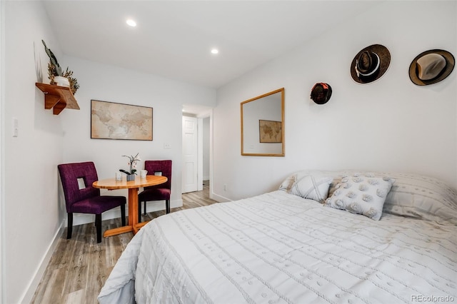 bedroom featuring light hardwood / wood-style flooring