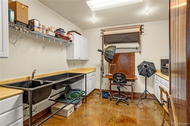 17595 Black Forest Rd, Colorado Springs, CO 80908 - office area featuring finished concrete floors