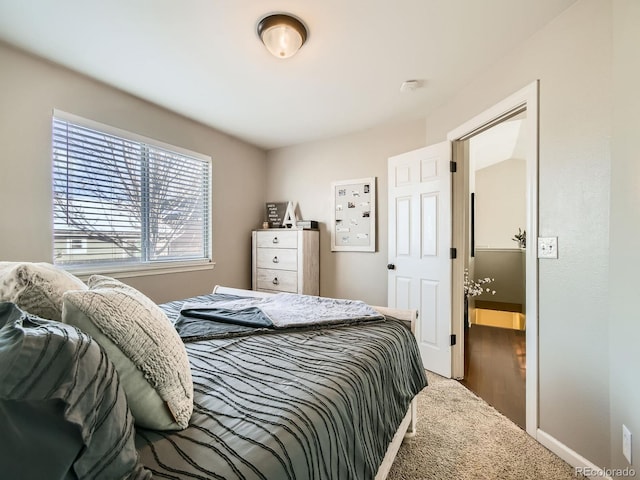 bedroom featuring a closet and carpet