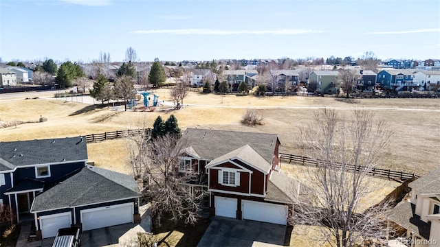 drone / aerial view with a residential view