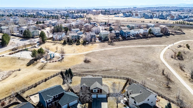 drone / aerial view with a residential view