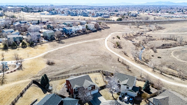 aerial view with a residential view