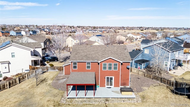 aerial view with a residential view