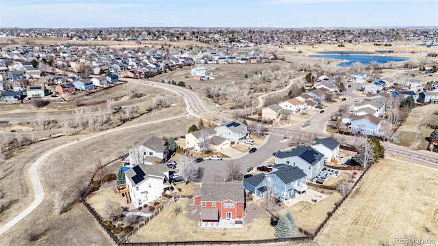 drone / aerial view with a residential view