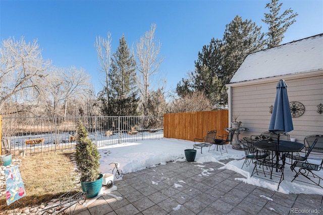 view of yard with a patio area and a fenced backyard