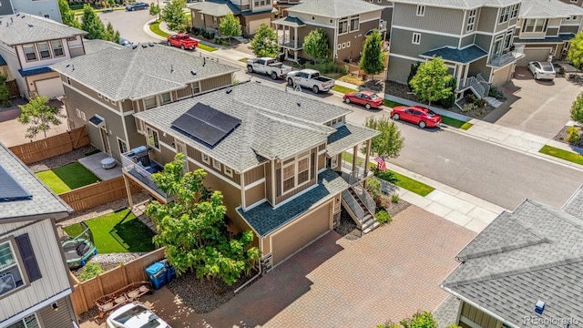 aerial view with a residential view