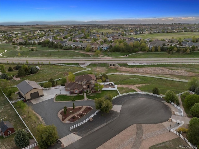 14953 Akron Ct, Brighton, CO 80602 - aerial view of property's location featuring nearby suburban area and a mountain backdrop