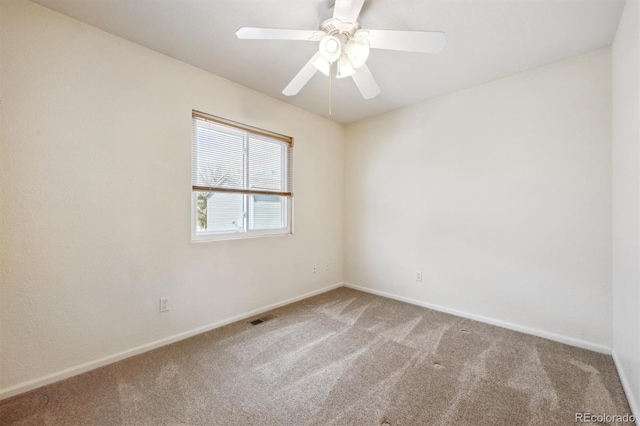 4435 Andes Ct, Denver, CO 80249 - empty room featuring carpet flooring, baseboards, and a ceiling fan