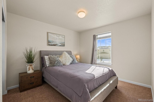 bedroom with carpet