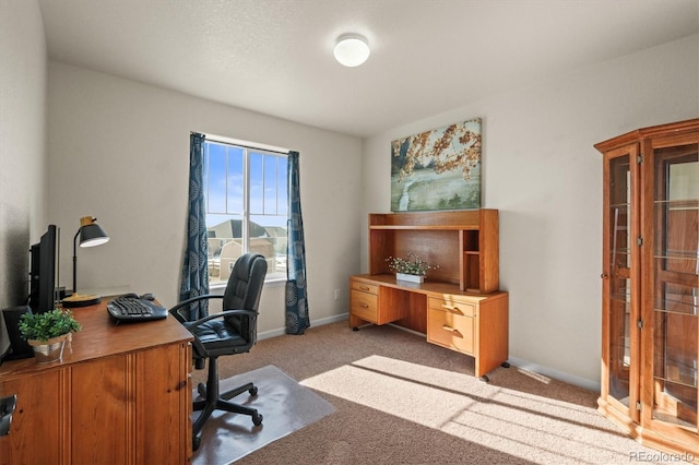 office with light colored carpet