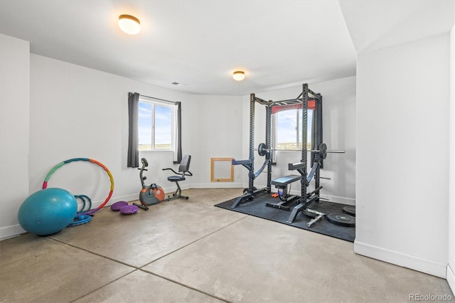 workout area with plenty of natural light