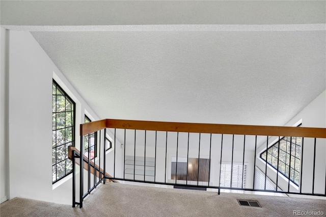4802 E Kentucky Ave Unit E, Denver, CO 80246 - stairs with carpet floors and a textured ceiling