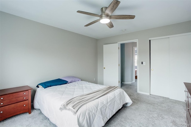 20626 Willowbend Ln, Parker, CO 80138 - bedroom featuring a closet, baseboards, ceiling fan, and carpet flooring