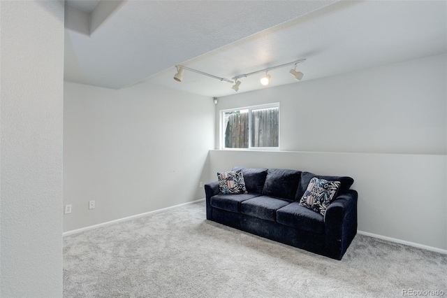 20626 Willowbend Ln, Parker, CO 80138 - living room with carpet floors, rail lighting, and baseboards