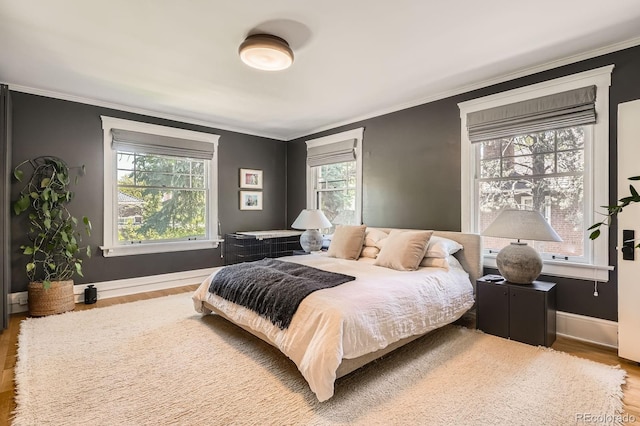 785 Fillmore St, Denver, CO 80206 - bedroom with wood finished floors, ornamental molding, and baseboards
