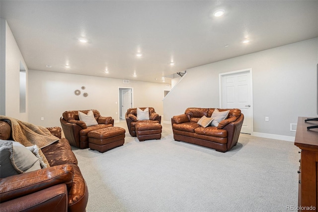 811 W 128th Pl, Westminster, CO 80234 - living area featuring light colored carpet and recessed lighting