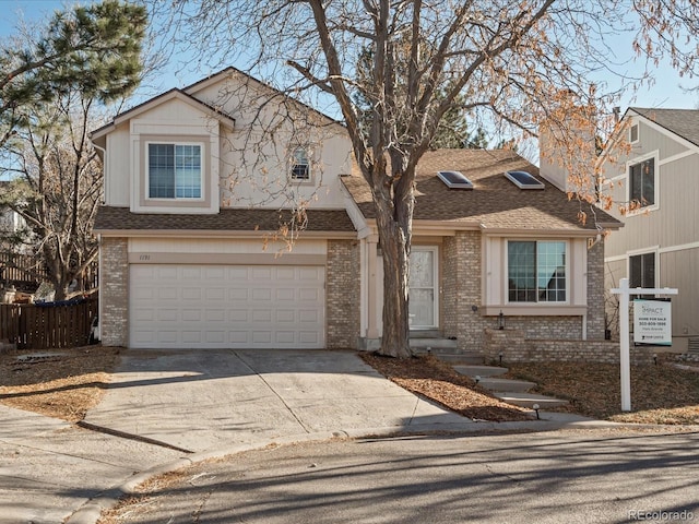 view of front of home with a garage