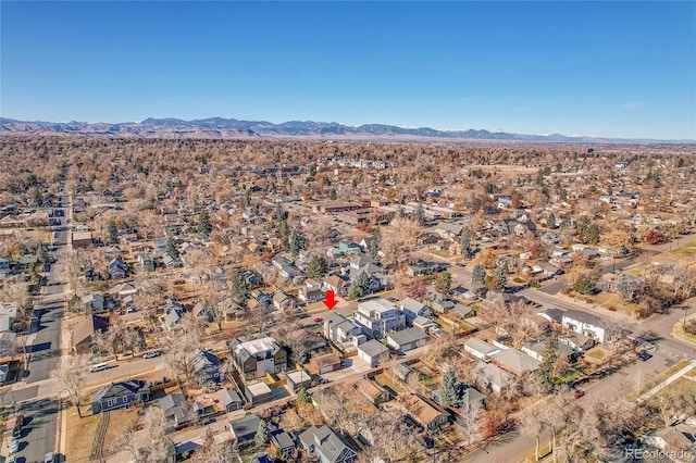 aerial view featuring a mountain view