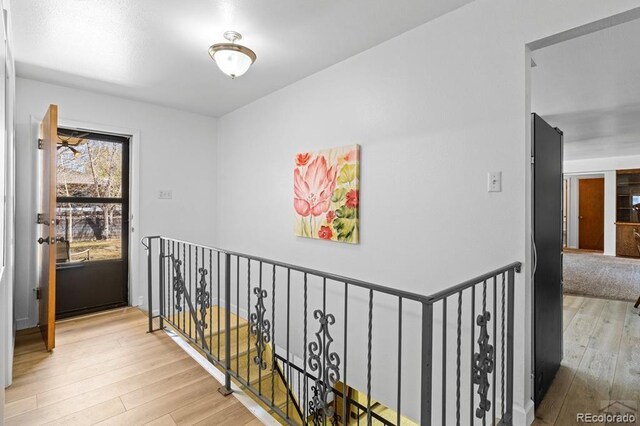 1903 Northmoor Ter, Pueblo, CO 81008 - hallway with hardwood / wood-style flooring and an upstairs landing
