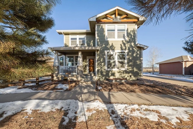 view of front of home with covered porch