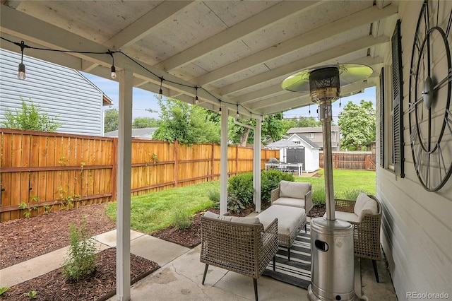 2212 Ingalls St, Edgewater, CO 80214 - fenced backyard with a patio and a shed
