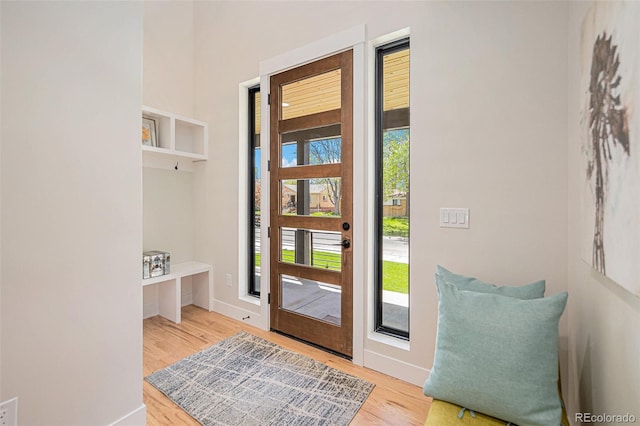 foyer featuring hardwood / wood-style floors