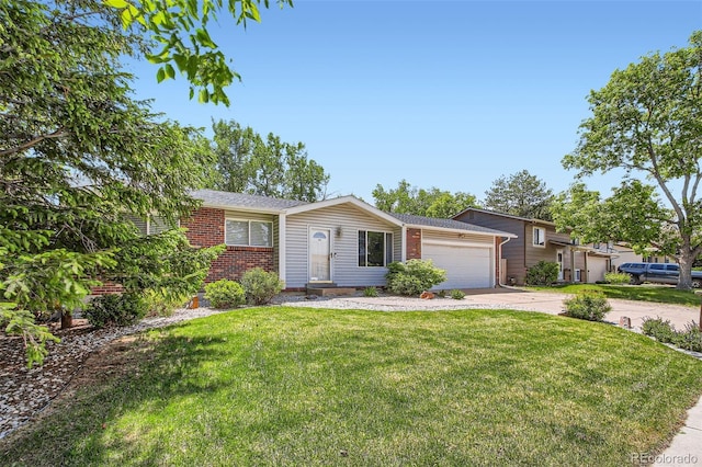 9146 W 89th Ct, Broomfield, CO 80021 - ranch-style house with brick siding, driveway, an attached garage, and a front lawn