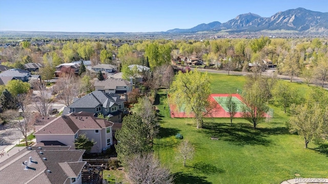 4059 Nevis St, Boulder, CO 80301 - aerial perspective of suburban area featuring a mountain backdrop