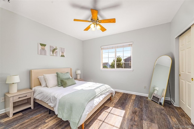 8199 Welby Rd Unit 4106, Denver, CO 80229 - bedroom with wood finished floors and a ceiling fan