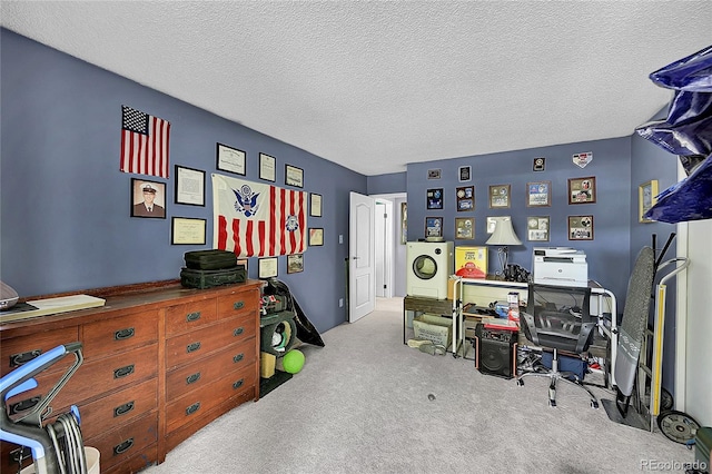 14300 E Marina Dr Unit 109, Aurora, CO 80014 - office featuring carpet flooring, washer / dryer, and a textured ceiling