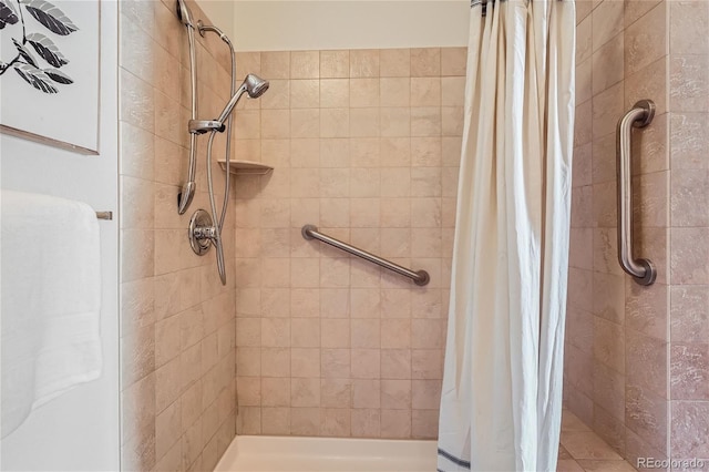 full bathroom featuring a shower stall