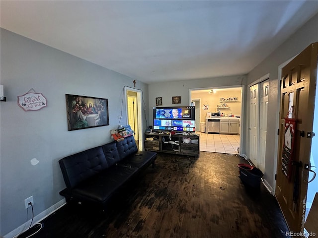 living room featuring hardwood / wood-style floors