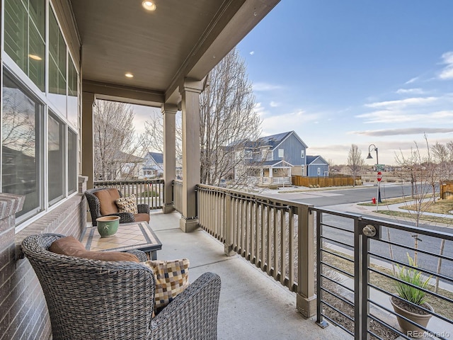 balcony with a residential view