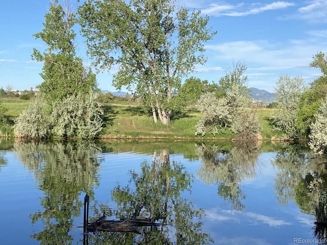 water view with a mountain view