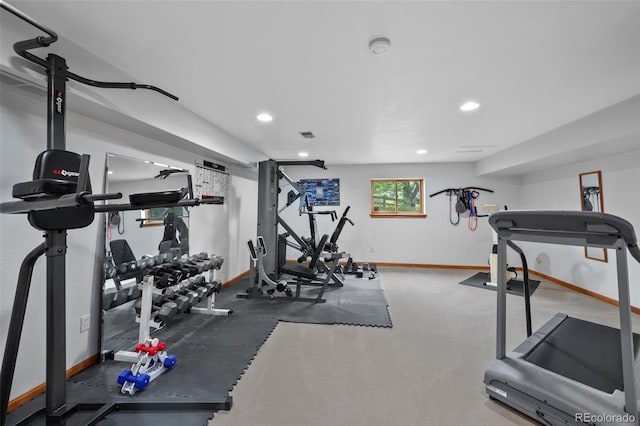 9 Red Fox Ln, Littleton, CO 80127 - exercise room with baseboards and recessed lighting