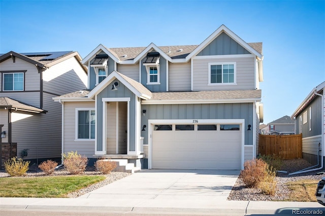 craftsman-style home with a garage