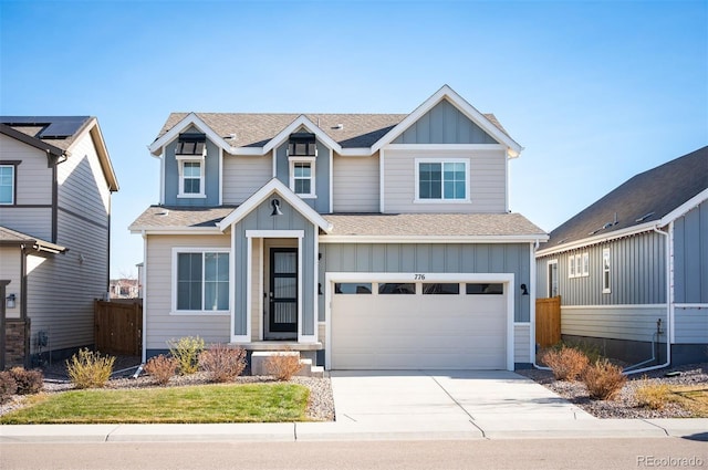 craftsman house featuring a garage