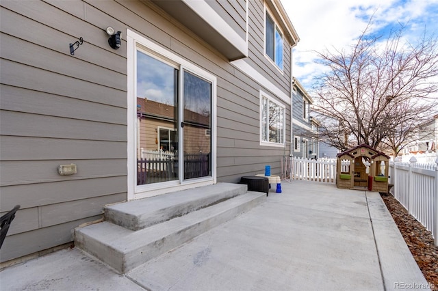 exterior space featuring fence private yard