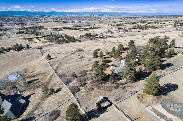 bird's eye view with a mountain view