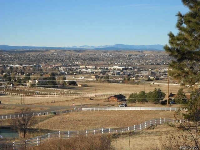 property view of mountains with a rural view